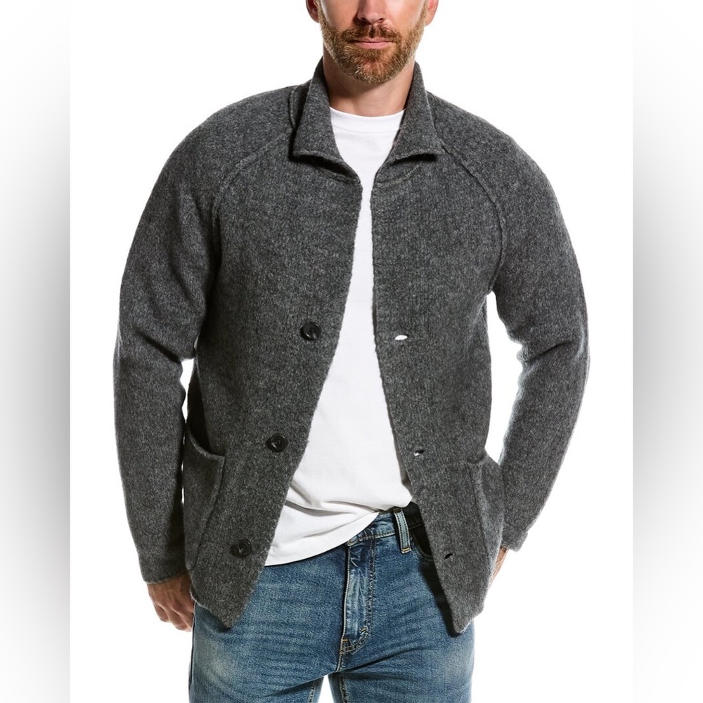 Men's Gray Cardigan Sweater